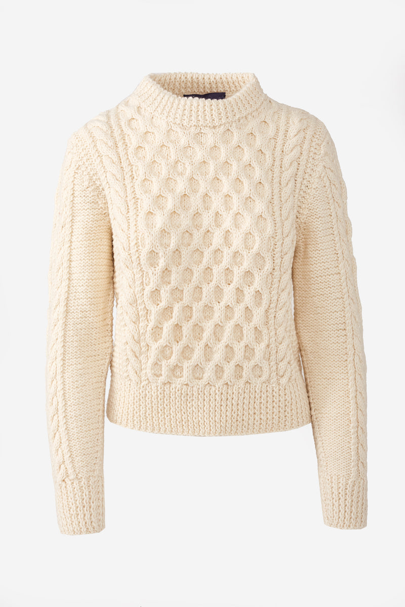 Aran Knit Crop Sweater