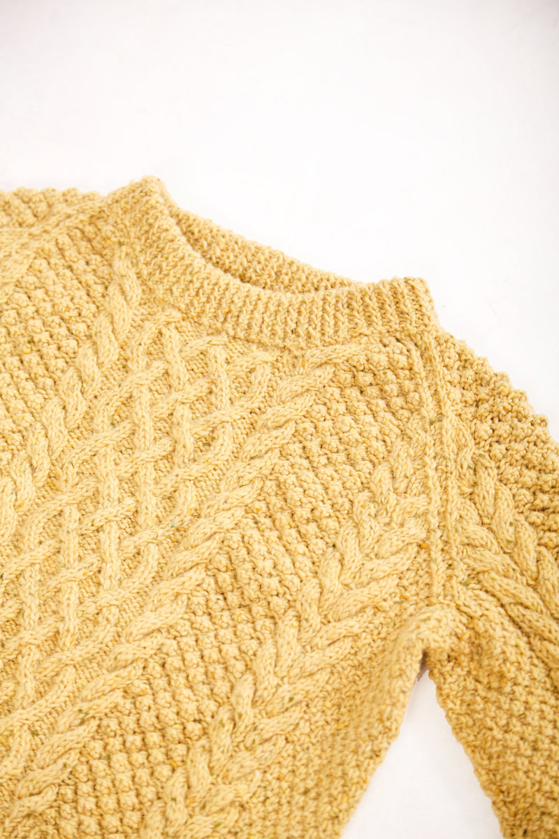 Classic Crop Aran Knit Sweater