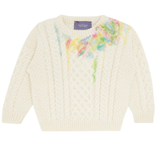 Children's Embroidery Aran Knit Sweater