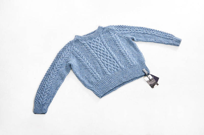 Classic Crop Aran Knit Sweater